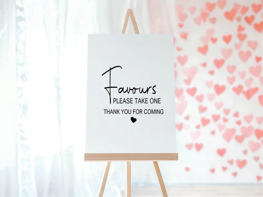 Minimalist Favours Baby Shower Party Sign | Black & White