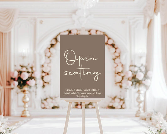 Earth Open Seating Wedding Party Sign
