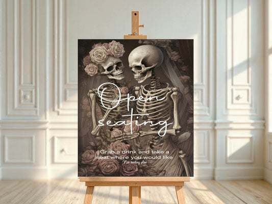 Gothic Open Seating Wedding Party Sign