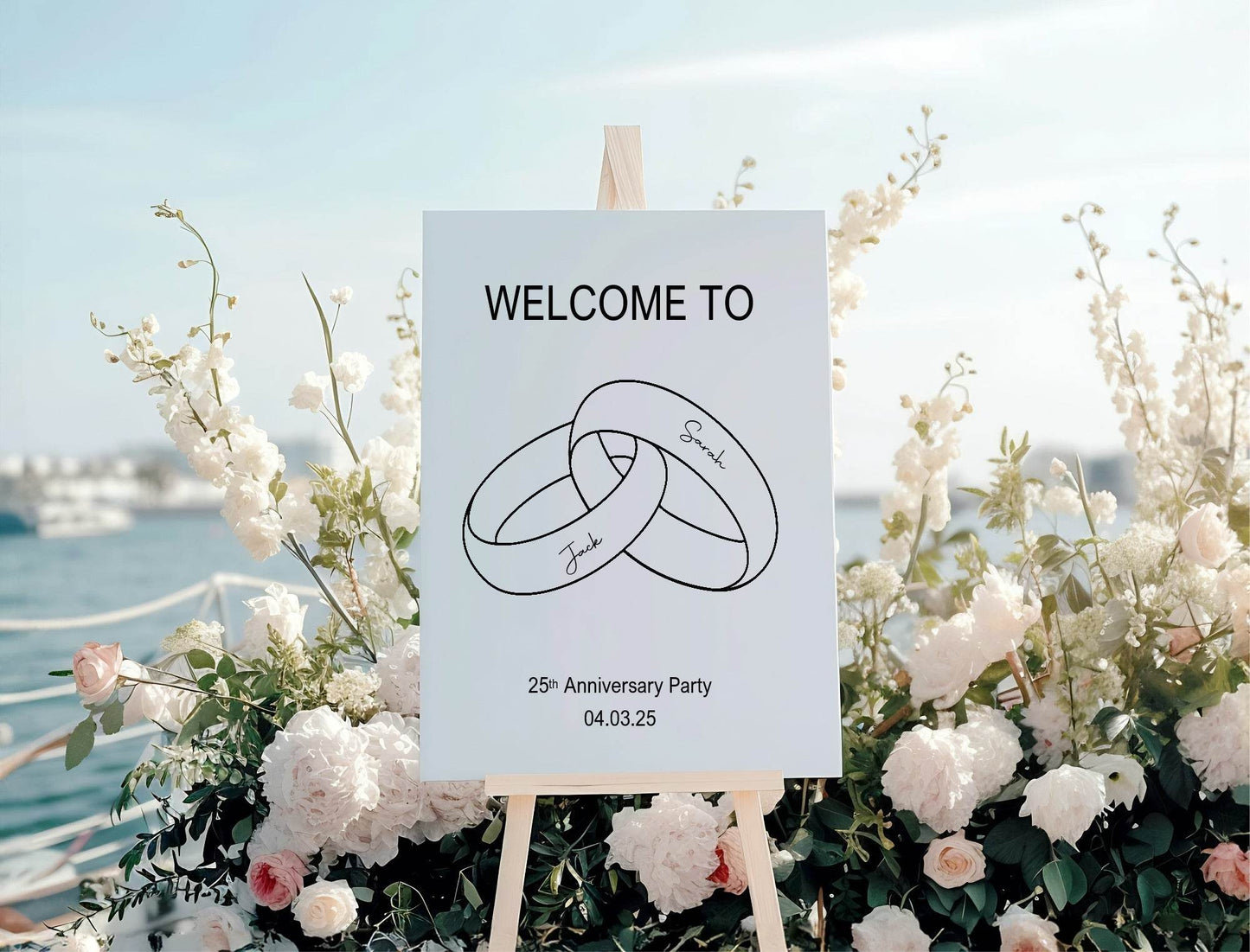 Wedding Bands Anniversary Party Sign