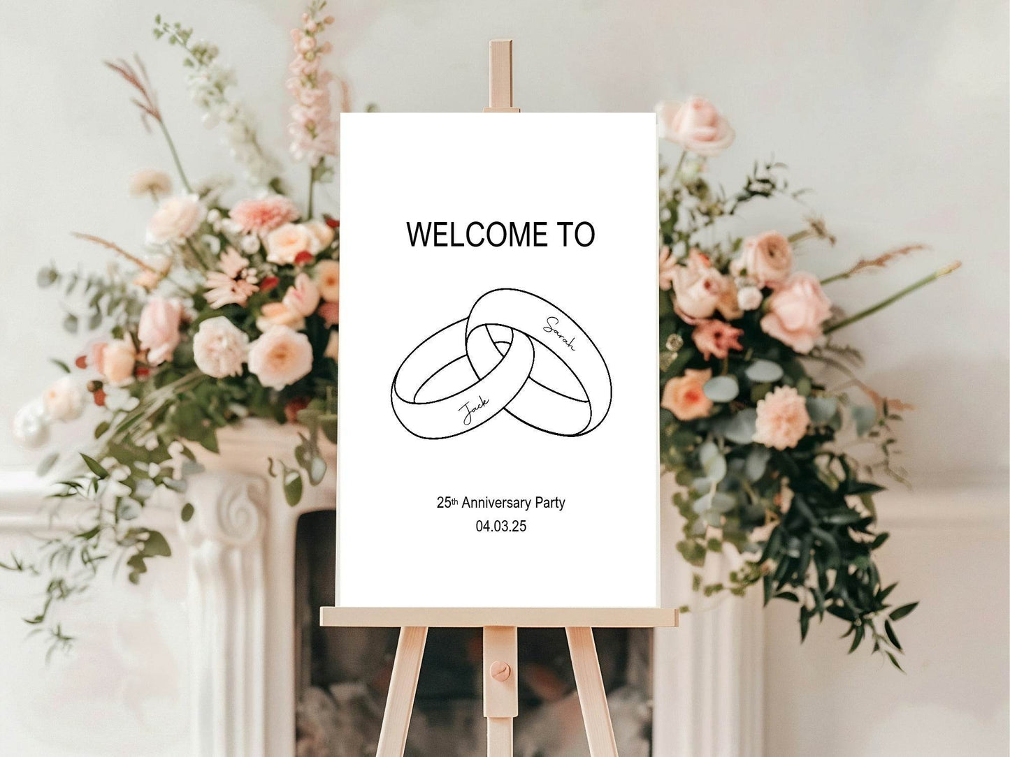 Wedding Bands Anniversary Party Sign