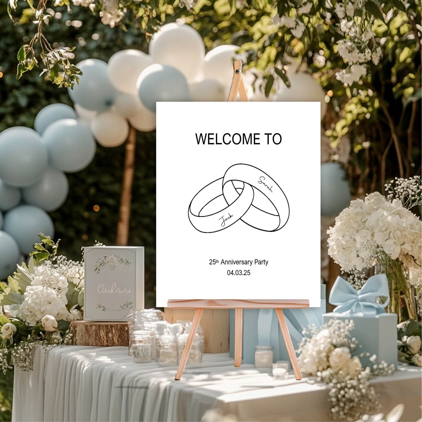 Wedding Bands Anniversary Party Sign