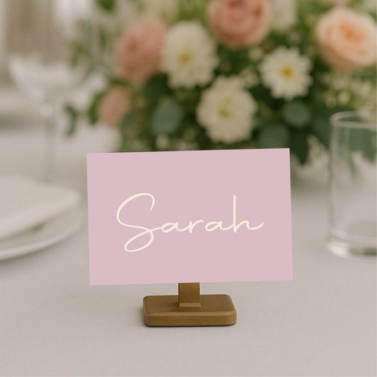 Dusky Pink Wedding Place Cards | Pack of 10 | Flat Design