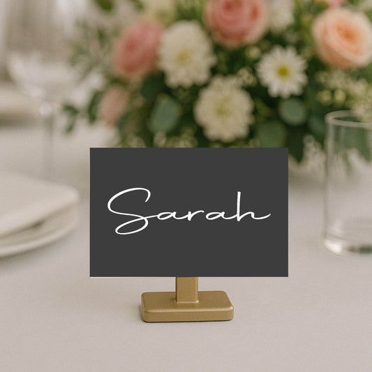 Minimalist Noir Wedding Place Cards | Pack of 10 | Flat Design
