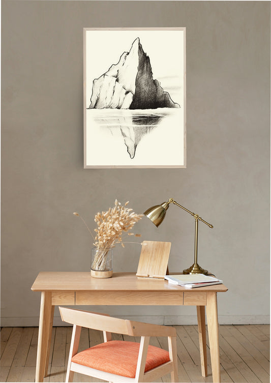 Mountain Reflection Print | Beige