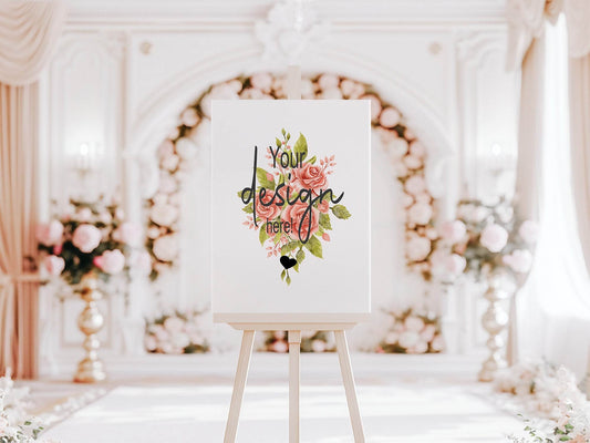 Pink Rose Custom Bespoke Wedding Party Sign