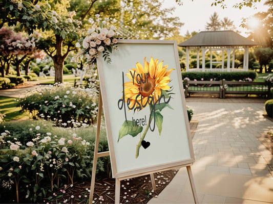Sunflower Custom Bespoke Wedding Party Sign