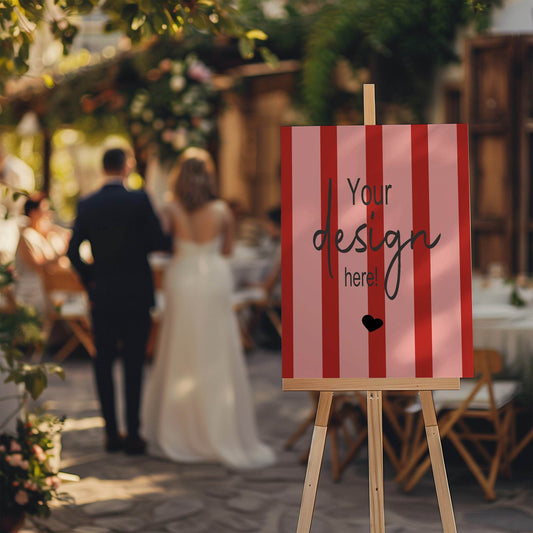 Red & Pink Custom Bespoke Wedding Party Sign