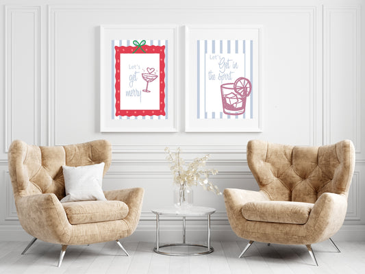 Let's Get Merry Print |  Seasonal Wall Art