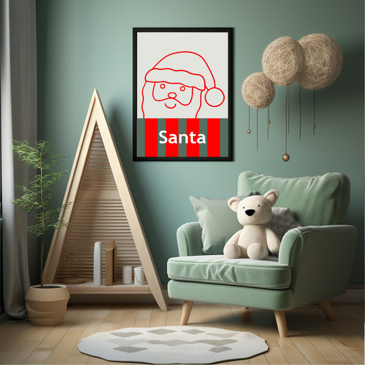 Santa Print | Kids Seasonal Wall Art