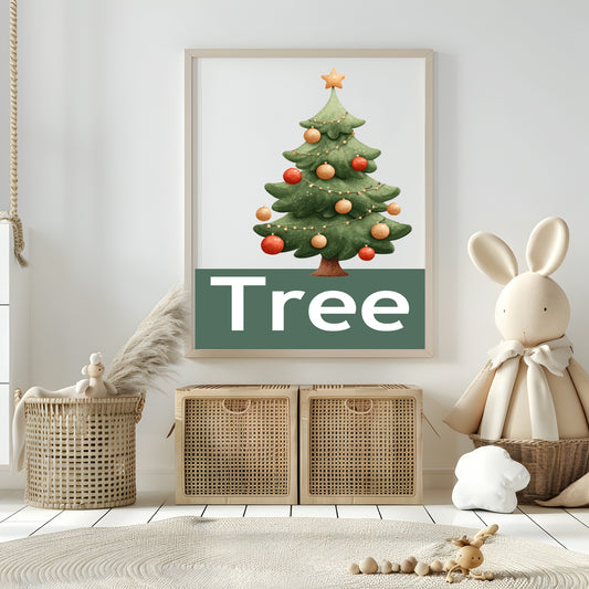Christmas Tree Print | Kids Seasonal Wall Art
