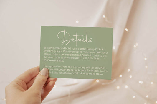 Willow Wedding Invitations Enclosure Cards | Pack of 10 | A6