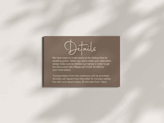 Earth Wedding Invitations Enclosure Cards | Pack of 10 | A6