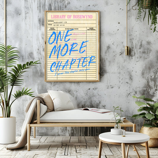 One More Chapter Print | Reading Quote Wall Art | Typography