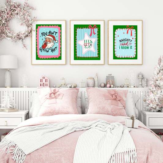 Let's Get Lit Print | Cute Christmas Wall Art