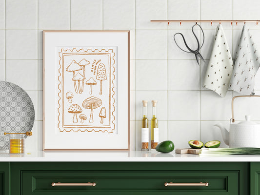A Little Autumn Magic Print | Mushroom Home Wall Art