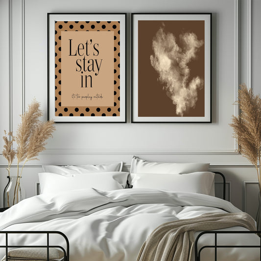Autumnal Smoke Wall Art Print | Chocolate Brown & Cotton