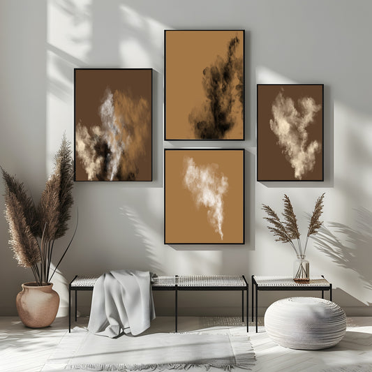 Autumnal Smoke Wall Art Print | Chocolate Brown