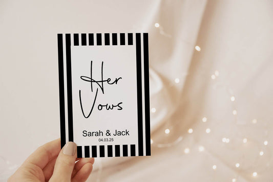 Black & White Stripe Set Of Two Wedding Vow Books