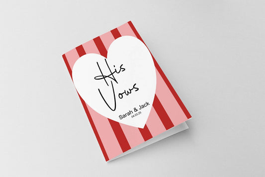 Red & Pink Set Of Two Wedding Vow Books