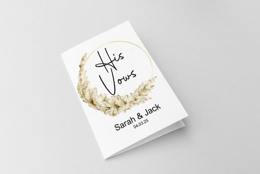 Boho Set Of Two Wedding Vow Books