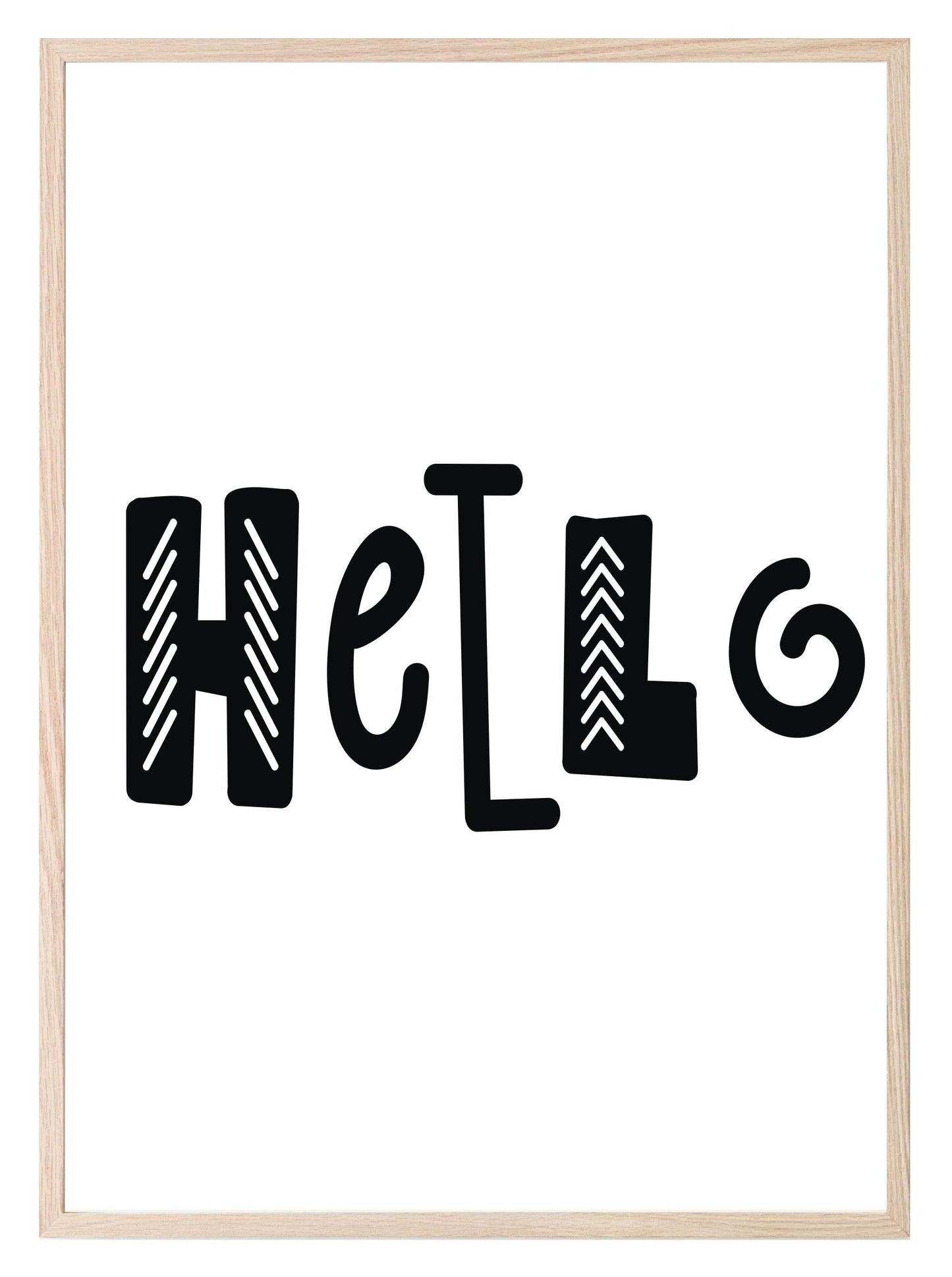 Hello Print | With Or Without Border | Scandi Inspired Kids Wall Art