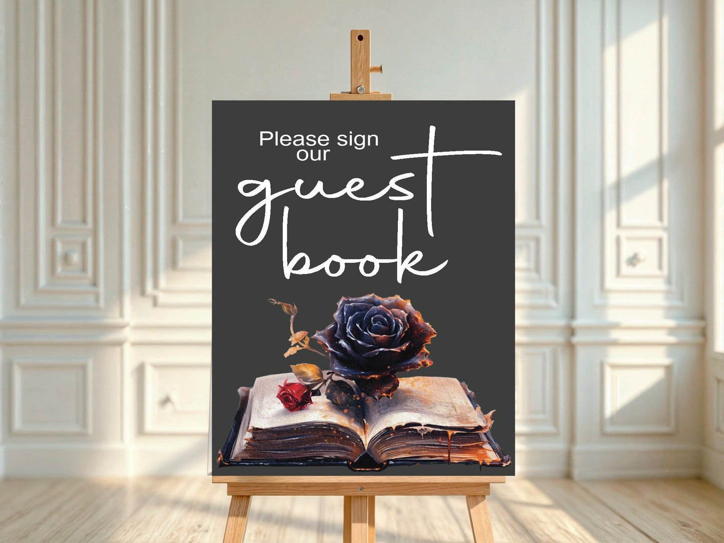 Gothic Guest Book Baby Shower Party Sign