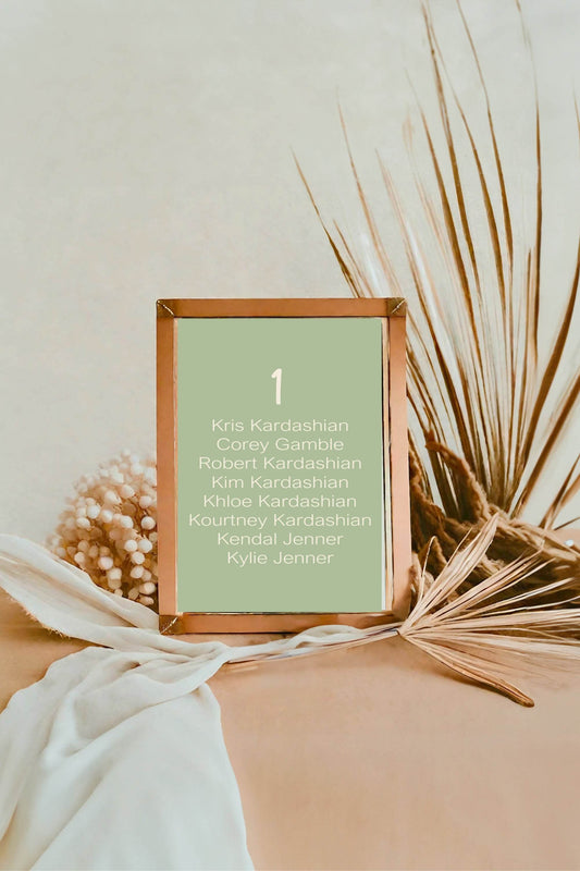 Willow Individual Table Plan Party Sign