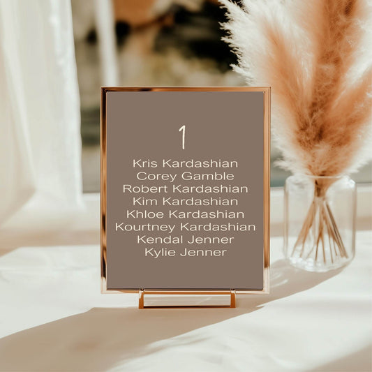 Earth Individual Table Plan Party Sign