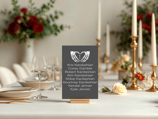 Gothic Individual Table Plan Party Sign