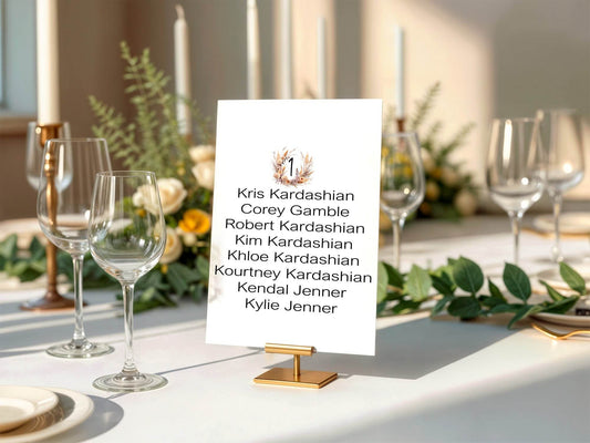 Boho Individual Table Plan Party Sign
