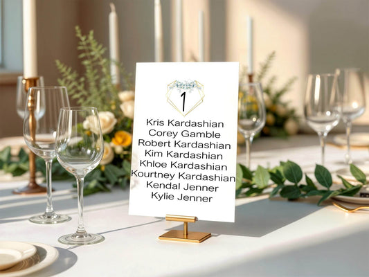 Eucalyptus Individual Table Plan Party Sign