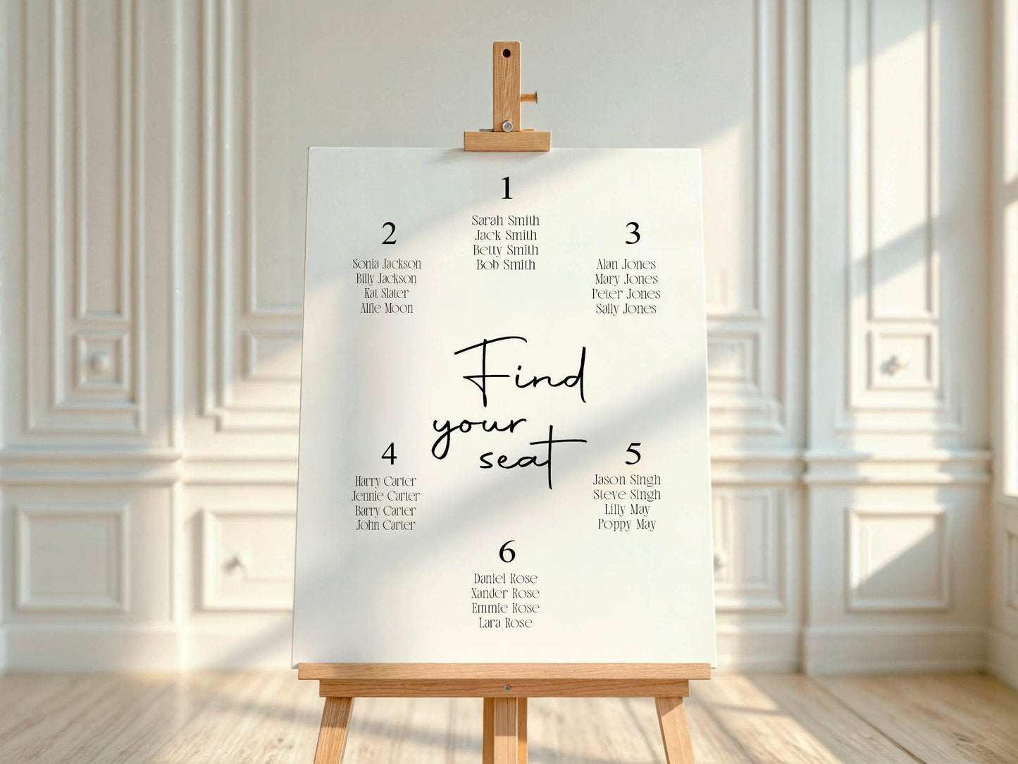 Black & White Stripe Table Plan Wedding Party Sign | Black or White