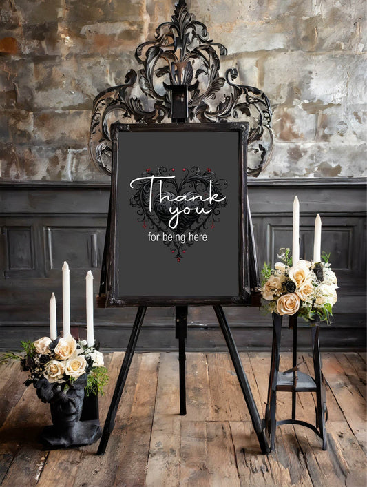 Gothic Thank You Birthday Party Sign