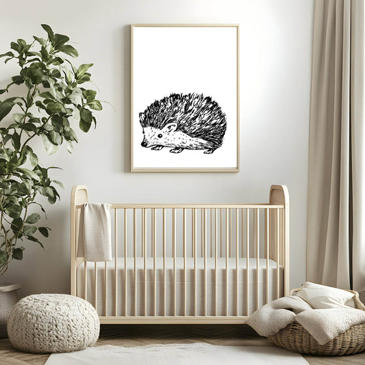 Woodland Animals Floral Crown (Or Without) Prints | Kids Wall Art