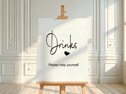 Minimalist Drinks Birthday Party Sign