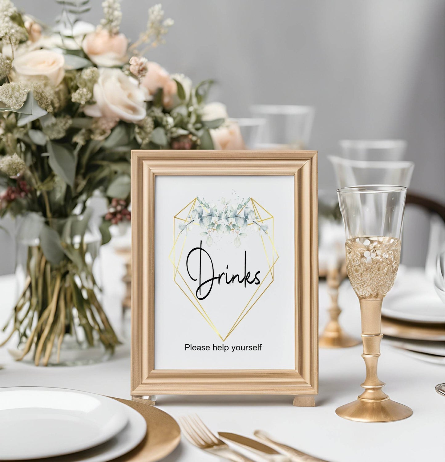 Eucalyptus Drinks Birthday Party Sign