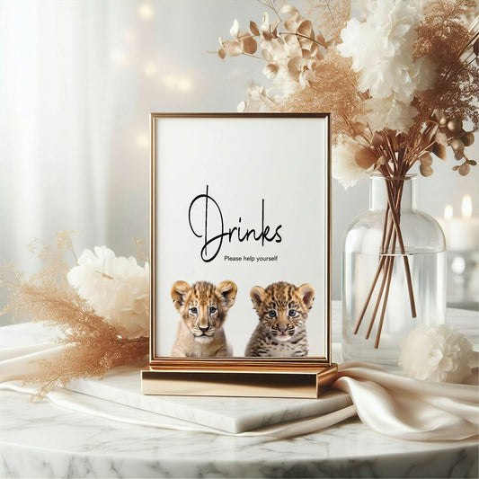 Wild One Drinks Birthday Party Sign