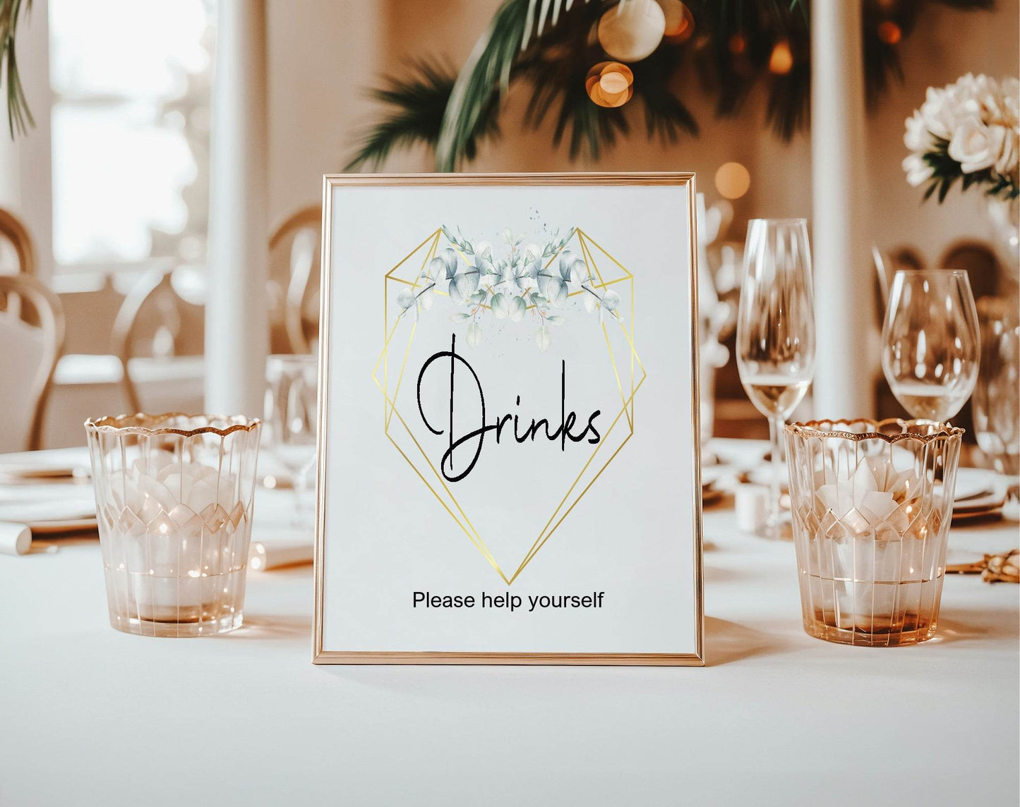 Eucalyptus Drinks Birthday Party Sign