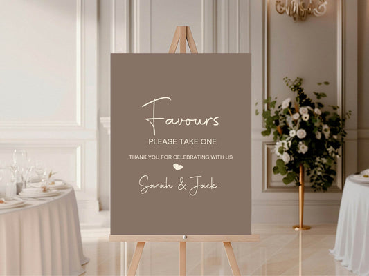 Earth Favours Wedding Party Sign