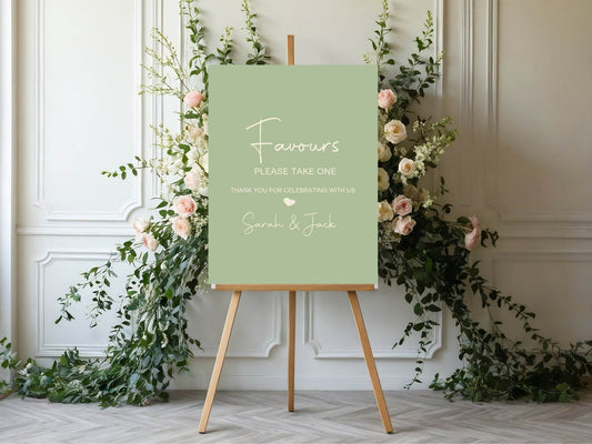 Willow Favours Wedding Party Sign
