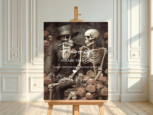 Gothic Favours Wedding Party Sign