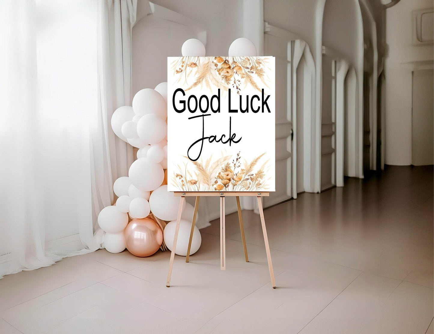 Boho Good Luck Party Sign