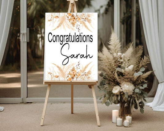 Boho Congratulations Party Sign