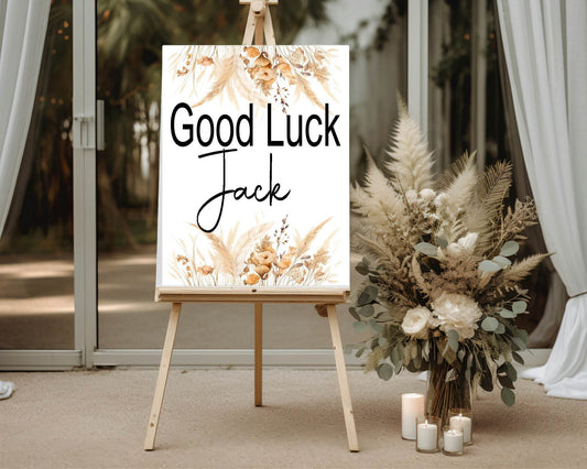 Boho Good Luck Party Sign