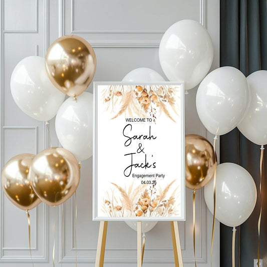 Boho Engagement Welcome Party Sign