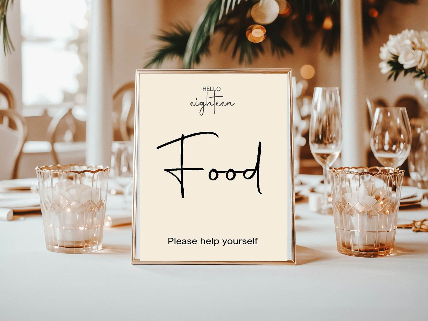 Hello Age Food Birthday Party Sign