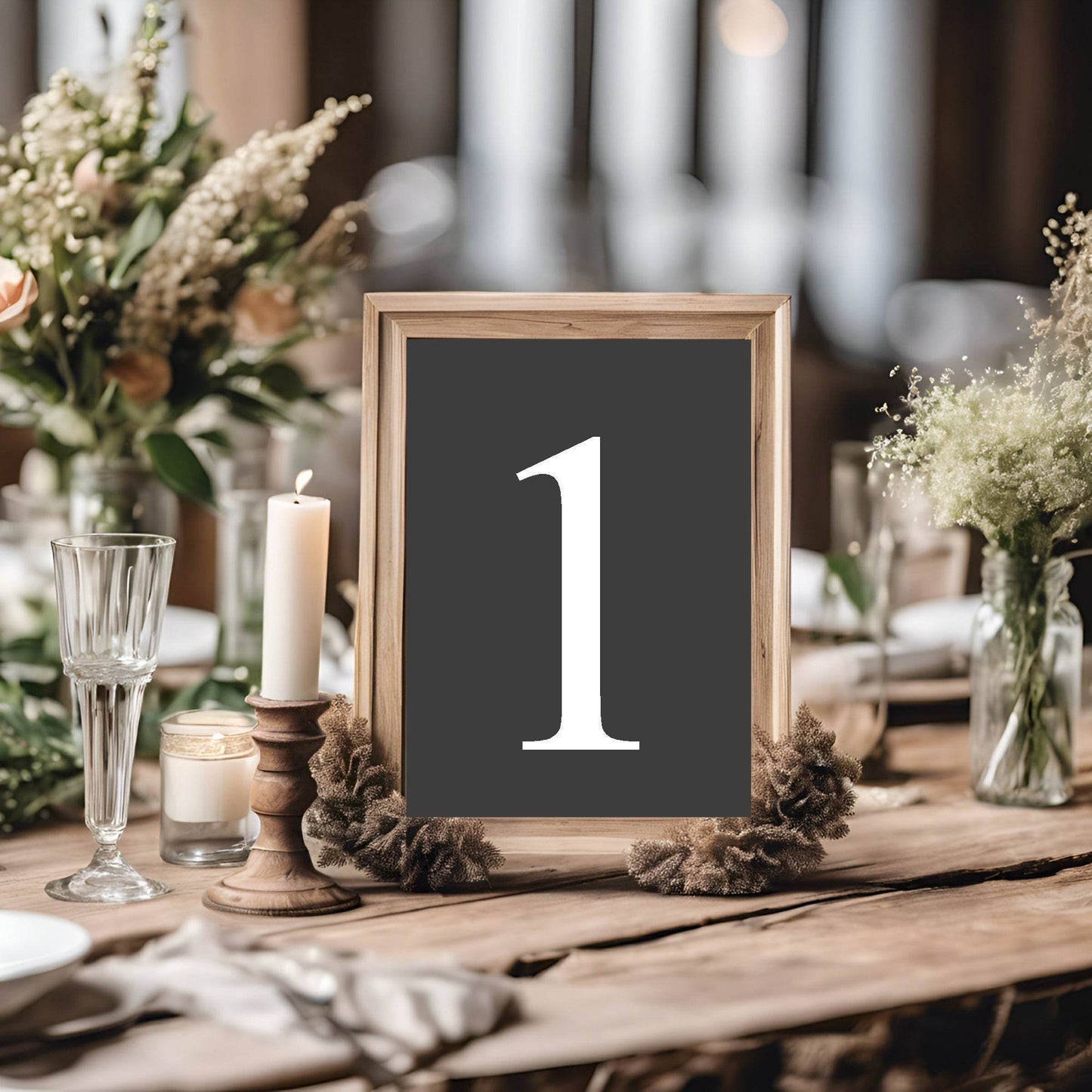 Minimalist Noir Table Plan Wedding Party Sign