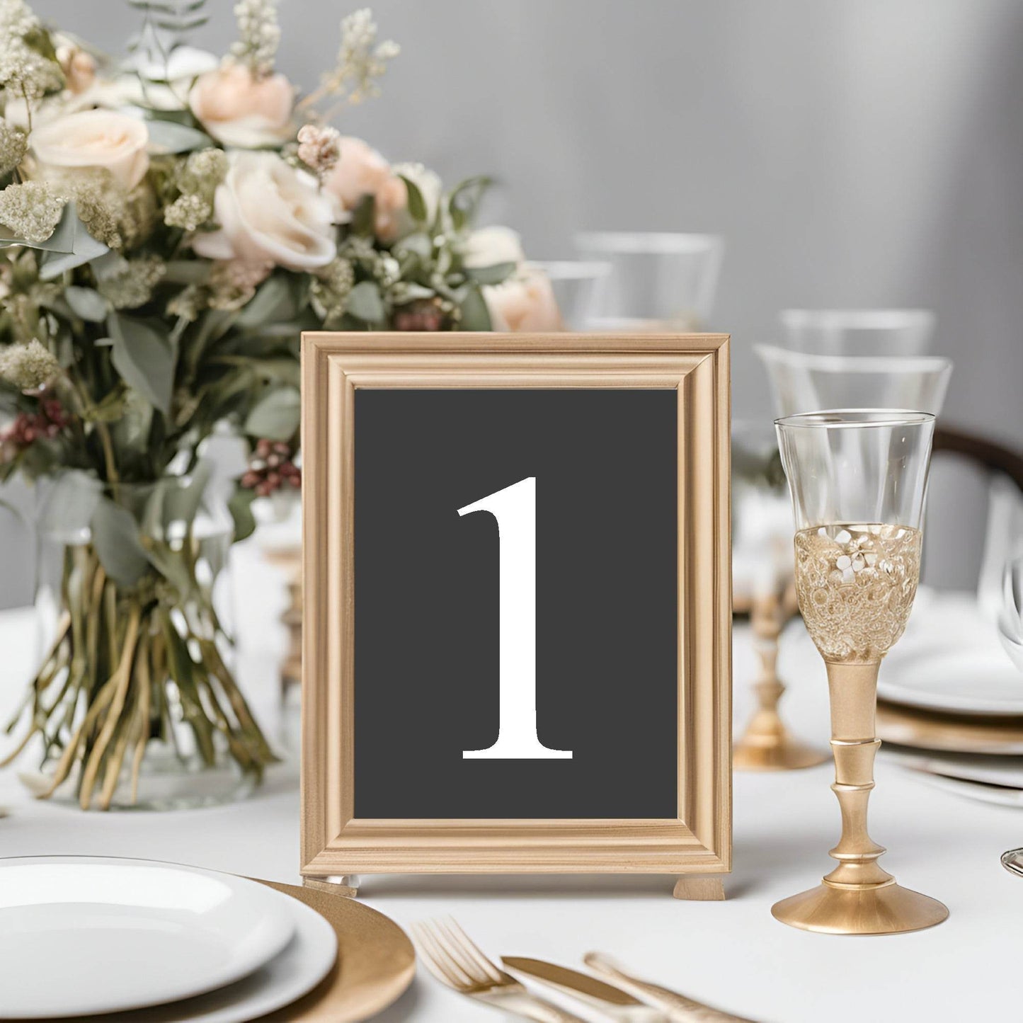 Minimalist Pack of Table Number Wedding Party Signs