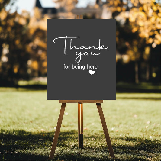 Minimalist Noir Thank You Baby Shower Party Sign